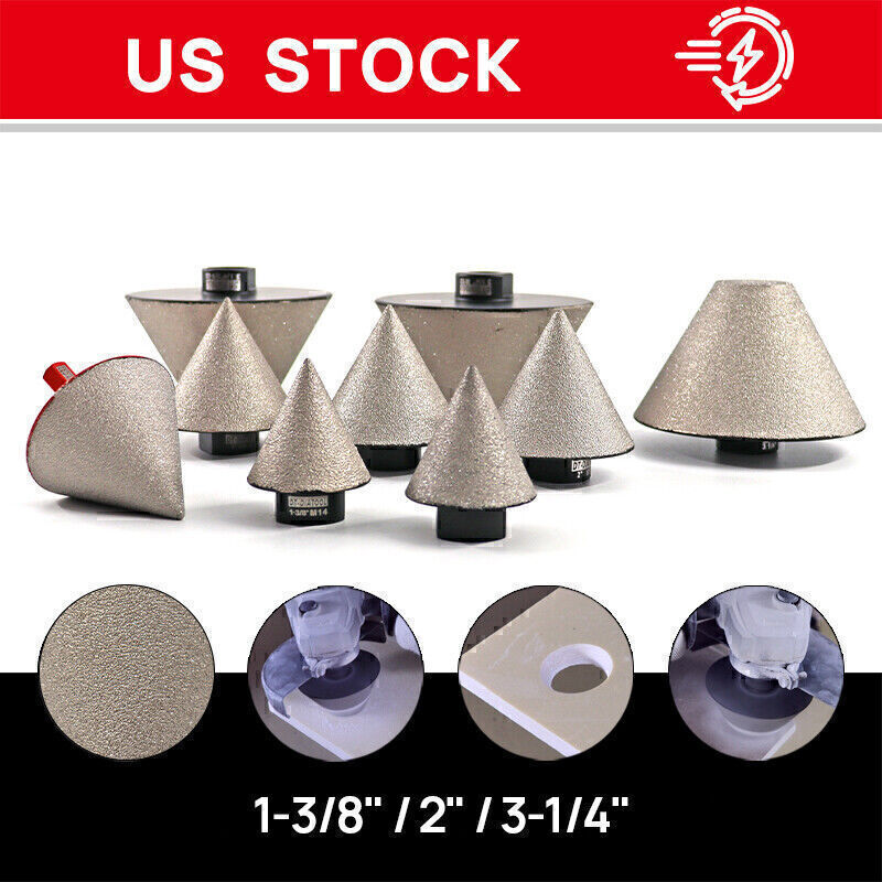 1pc 35 / 50 / 82mm Diamond Chamfer Bits Cone Milling Bit Finger Beveling Hole