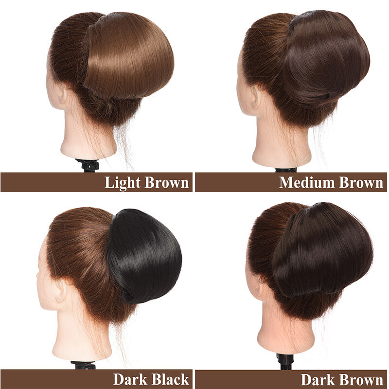 Formal Updo Scrunchies Drawstring Clip In Neat Straigt Bun