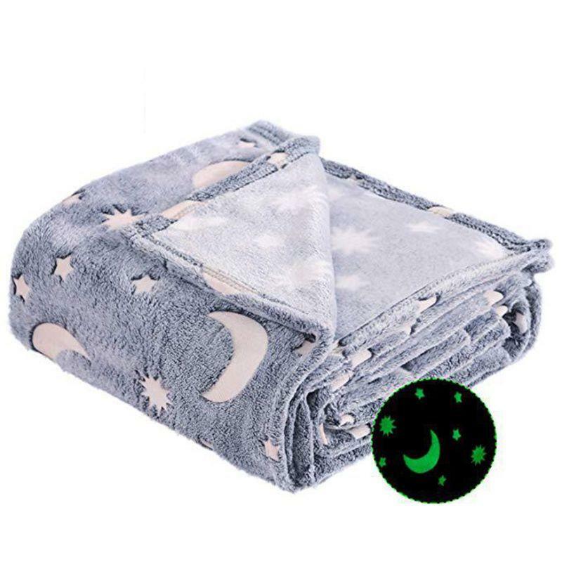 Coperta Plaid Luminosa Calda Magica Stelle Fluorescente Morbida 180x150cm