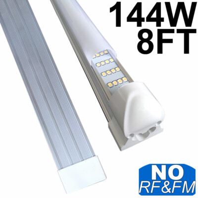 T8 LED Tube Light Bulb 8FT Integrated LED Shop Light Fixture 6500K 144W Frosted