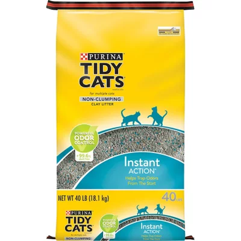 Purina Tidy Cats Non-Clumping Clay Cat Litter, Instant Action for Multiple Cats