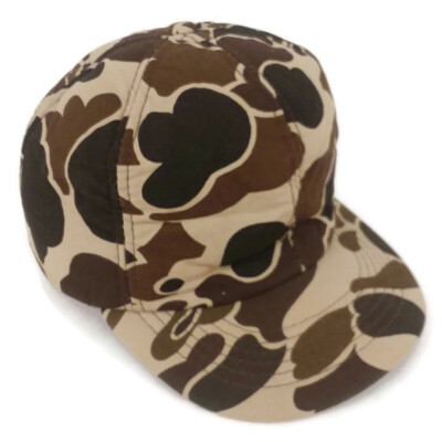 ONE WOODLANDS CAMO COMBAT BDU CAP-GREEN FLEECE LINED EAR FLAPS-SZ 7 3//4 UNISSUED