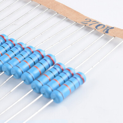 1W 2W 3W Metal Film Resistor 1% Tolerance All Values (0.1-1K/1.5K/2.2K-1M Ohm)