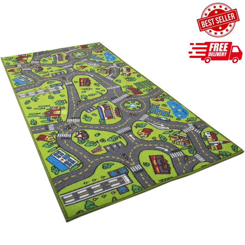 Track Rug Play Mat For Kids Toddlers Carpet Road Toy Track F