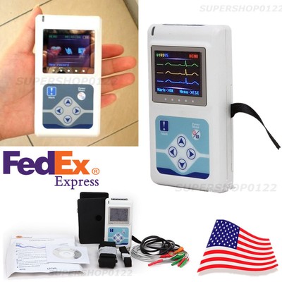 US Fedex 24 Hours record 3-lead Dynamic Holter ECG PC software Arrhythmia analys