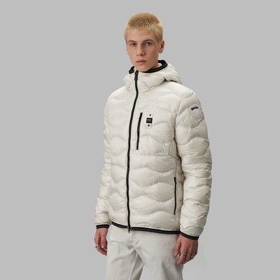 

Пуховик A Waves BLAUER Terence 22WBLUC03014 Мужская куртка с капюшоном IN Feather, White