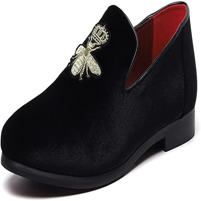 Black suede hotsell smoking slippers