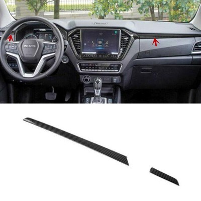 2P Carbon Fiber Look Dashboard Console Strip Trim For Isuzu D-Max Dmax 2021-2022