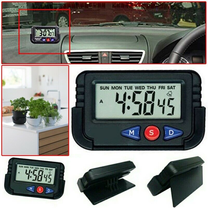 Schermo LCD DIGITALE DA CUCINA Sveglia Data & Ora Giorno per Auto Furgone cir