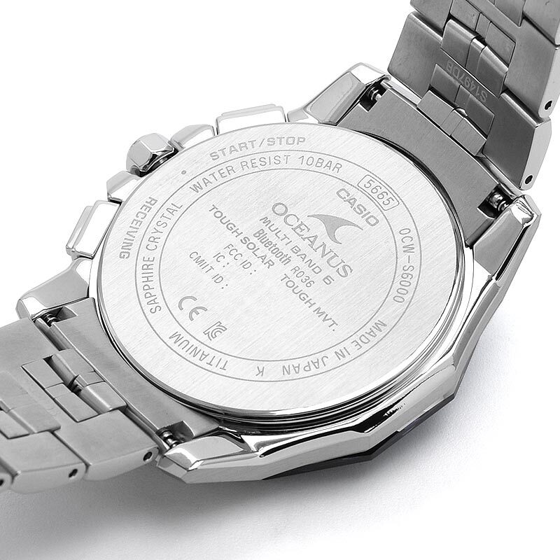 Pre-owned Casio Oceanus Ocw-s6000-1ajf Manta Bluetooth Radio Solar Titanium Watch Men's