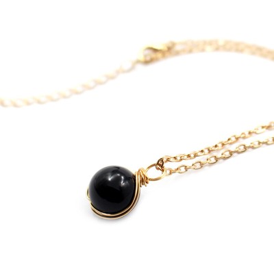 Crystal Gemstone Necklace Crystal Healing Orb Gemstone Pendant Anxiety Necklace