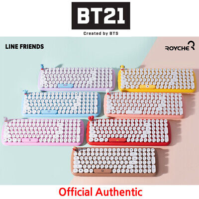 BTS BT21 Official BABY Ver RETRO WIRELESS KEYBOARD Authentic  Korea English Layo