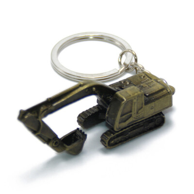 Alloy 3D Three-dimensional Excavator Keychain Pendant Car Accessory Gifth^a
