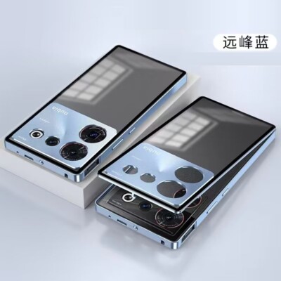 For ZTE nubia Z60 Z50 Ultra Magnetic Metal Bumper Frame +Matte Acrylic Back case