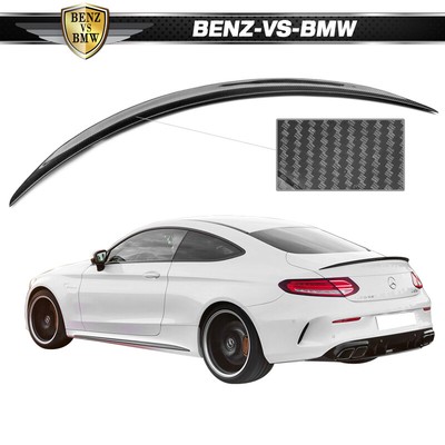 Fits 17-22 Benz C-Class W205 2Dr Rear Trunk Spoiler C63 Style Carbon Fiber - CF