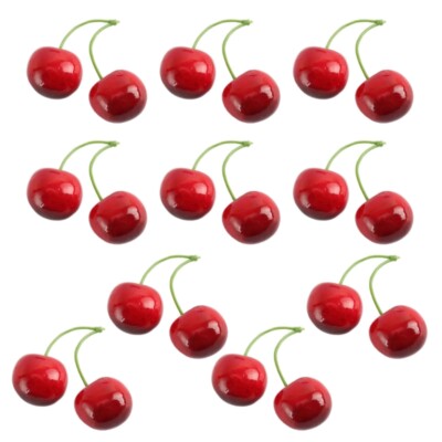 10 Pair Artificial Fruit False Fruit Model for Party False Cherries