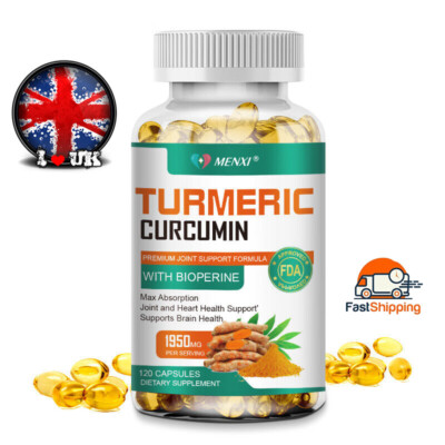 1950mg Turmeric Curcumin with BioPerine Black Pepper Extract Highest Potency MX