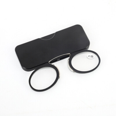 MINI Clip Nose Bridge Reading Glasses Portable Presbyopic Glasses With Case NEW