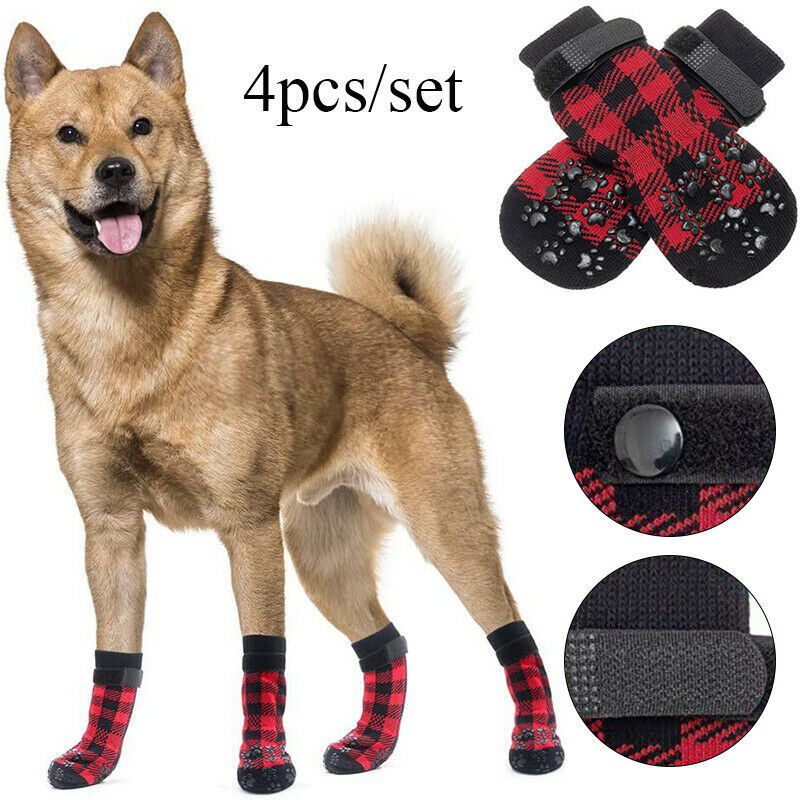 S Knitted Pet Puppy Shoes Christmas For Small Medium Large Dogs
