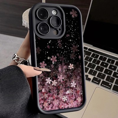 For iPhone Samsung Xiaomi Huawei Honor Starry Sky Flower Back Case Phone Cover