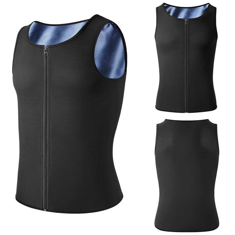 Men's Sweat Sauna Suit Vest Waist Trainer Body Shaper Tank Top Compression Shirt