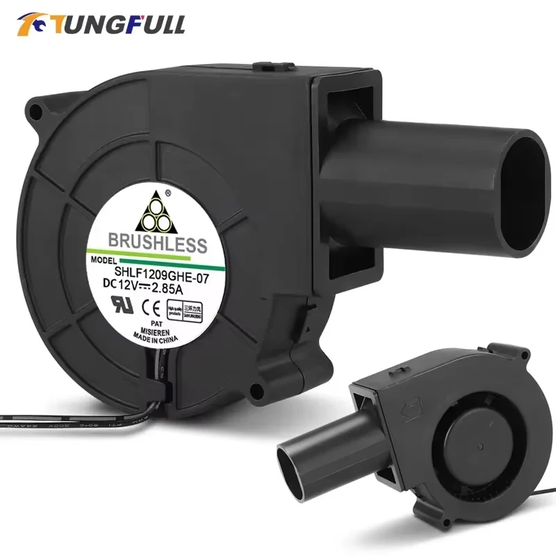 Turbo Blower Fan DC 12V Adjustable Speed Large Air Volume Blower Waste Oil Stove