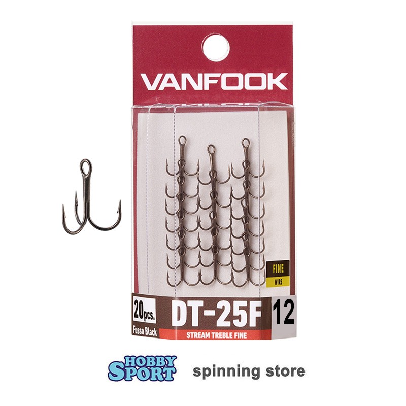 ANCORETTE DT-25-F VANFOOK SIZE 12  STREAM TREBLE FINE SPINNING TROTA  CONF 20 PZ