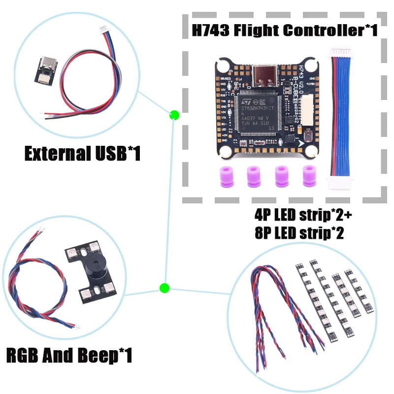 F4V3S PLUS F722 F745 H743 Flight Control 45/60A 4INI ESC Rack Drone FPV Racing D