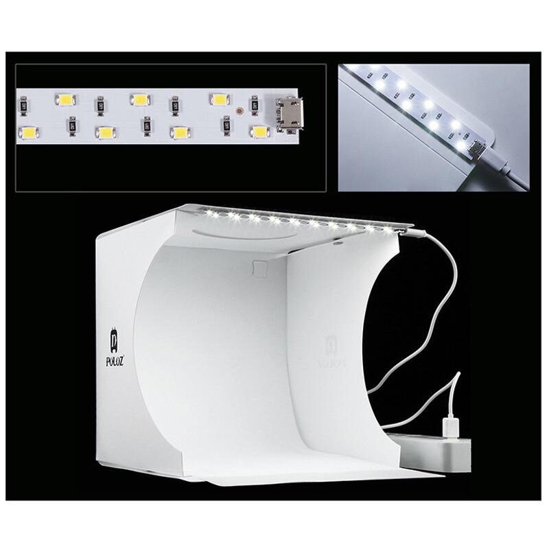 Double LED Light Room Photography USB Lighting Tent Photo Backdrop 9.06x9.06