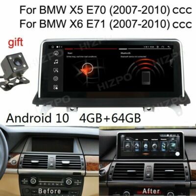 10.25'' IPS Android 10 Car GPS Stereo Multimedia Fr BMW X5 E70 X6 E71 CCC Carplay