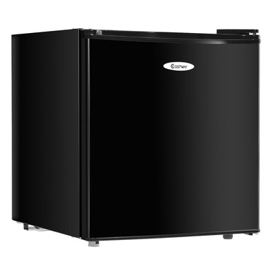 Costway Compact Stainless Steel Refrigerator and Freezer With Single Door Cooler