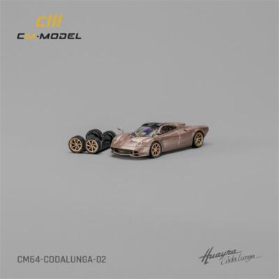 CM MODEL 1:64 Pagani Codalunga Ice Blue / Gold Diecast Model Car