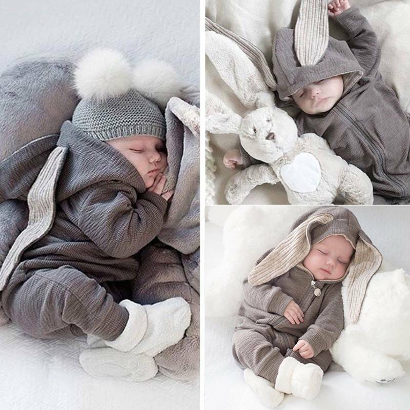 Baby Kinder Jungen Mädchen Ostern Hase Ohr Strampler Overall Jumpsuit Bodys Hot