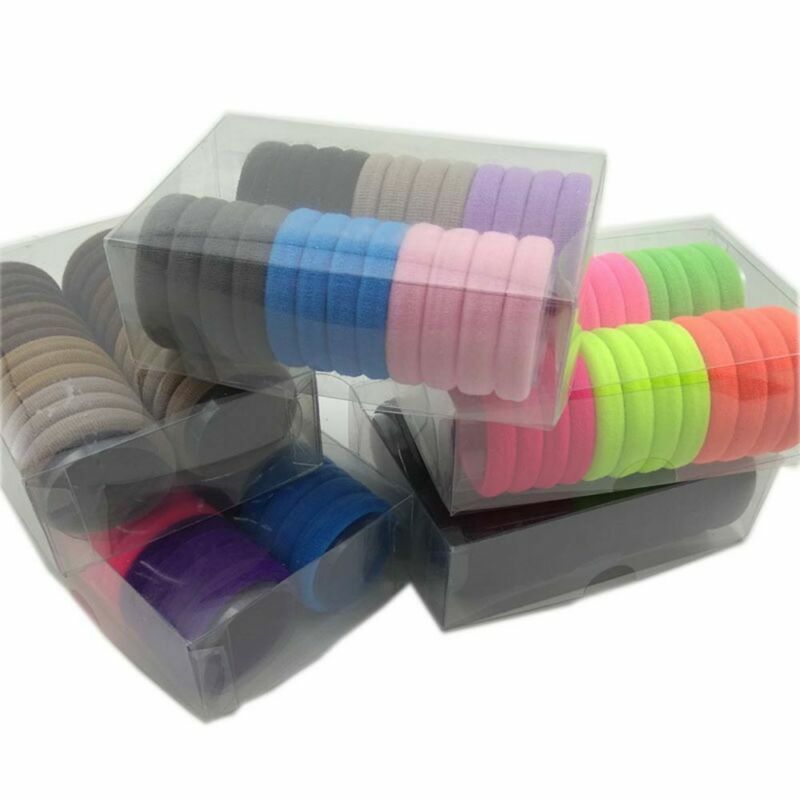 24pcs Stretch Hair Ties Bands Rope Ponytail Headband For Thick