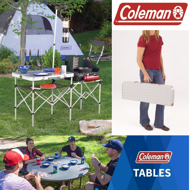 Portable Camping Kitchen Coleman Folding Table Rack for Outdoor BBQ Grill Picnic