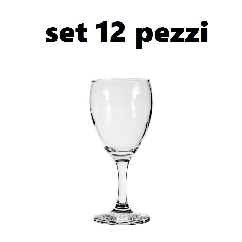 Set Servizio 12 Pezzi Bicchieri Calici Vetro 300ml Windsor Vino Rosso sus