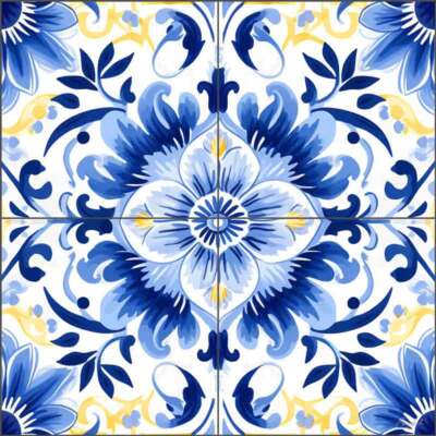 Pattern Tile Backsplash Roozbeh Bahramali Art Ceramic Mural OB-ROZ396