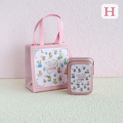 Candy Box Cartoon Rabbit Pattern Good Sealing With Handle Vintage Gift Giving