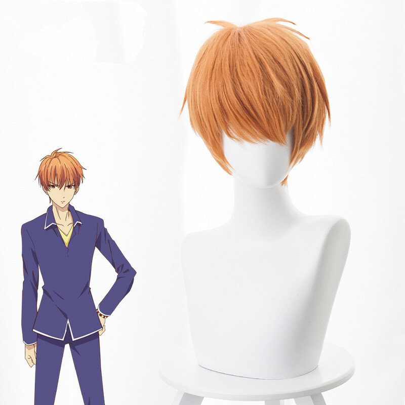 Japan Anime Fruits Basket Soma Kyo Orange Short Straight Hair Men