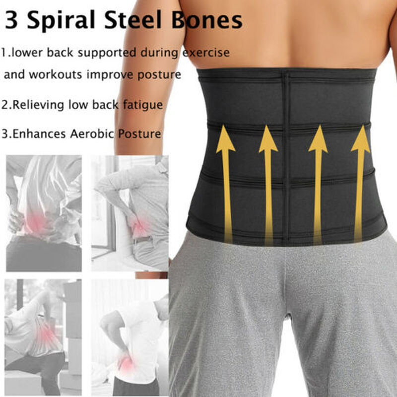 Men Sweat Waist Trainer Trimmer Abdomen Reducer Slimming Belt Body Shaper Girdle