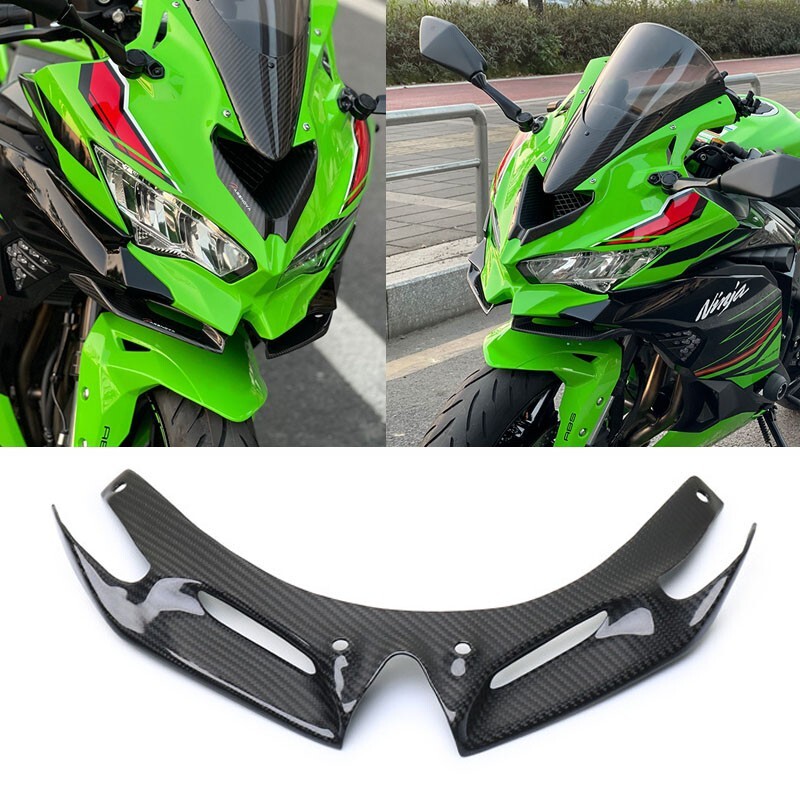 Carbon Fiber Front Fairing Aerodynamic Winglets Cover For ZX