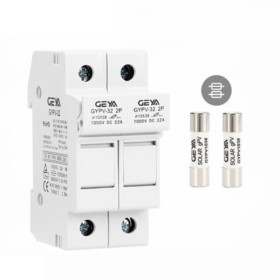 Parallel DC Fuse Holder 2P PV Link 2-30A 1000V 10x38mm High Voltage Module