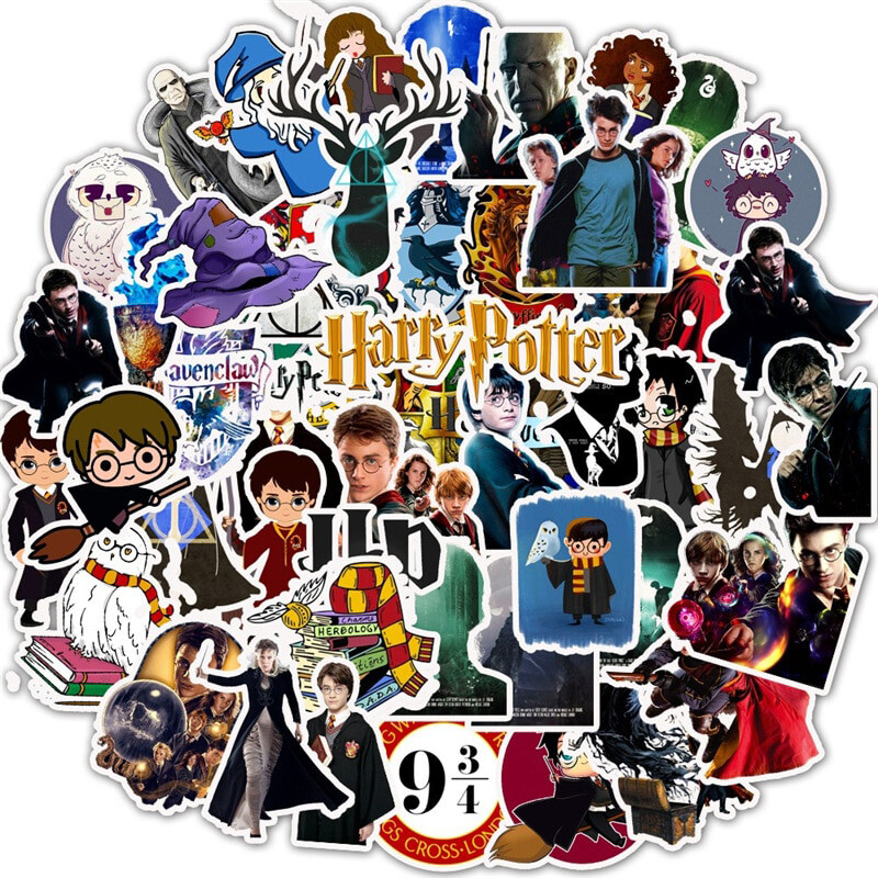 50 lot HARRY POTTER Random Vinyl Sticker Bomb Decals Laptop Skateboard Luggage