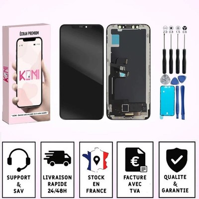 Ecran Pour iPhone XS LCD +Outils +Adhésif Noir - Default Title