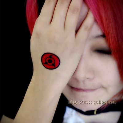 1 Pcs Naruto Madara Uchiha Tobi Cosplay Tattoo Sticker Sharingan Tatoo