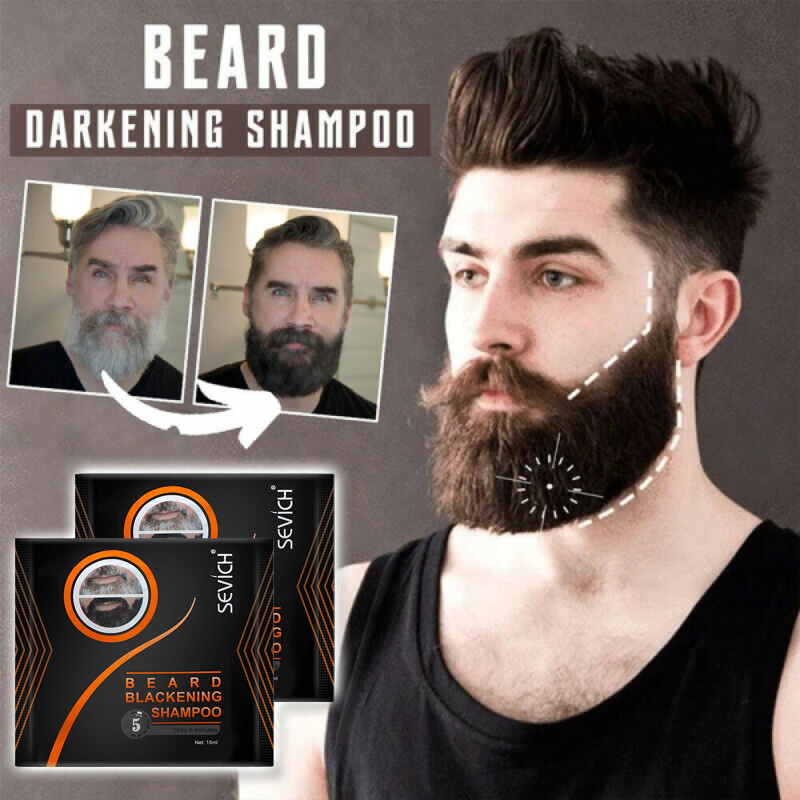 10pcs Mens Beard Dye Black Shampoo Instant Blackening Beard Mustache Tint Cream