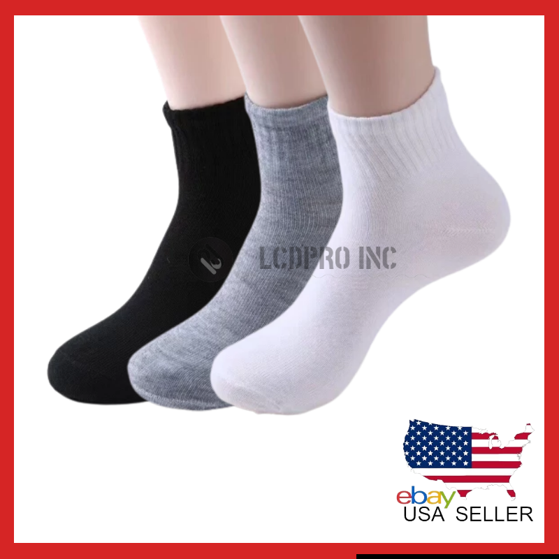 Lot 12 Pairs Mens Womens Ankle/Quarter Crew Socks Sport Casual Cotton Socks US