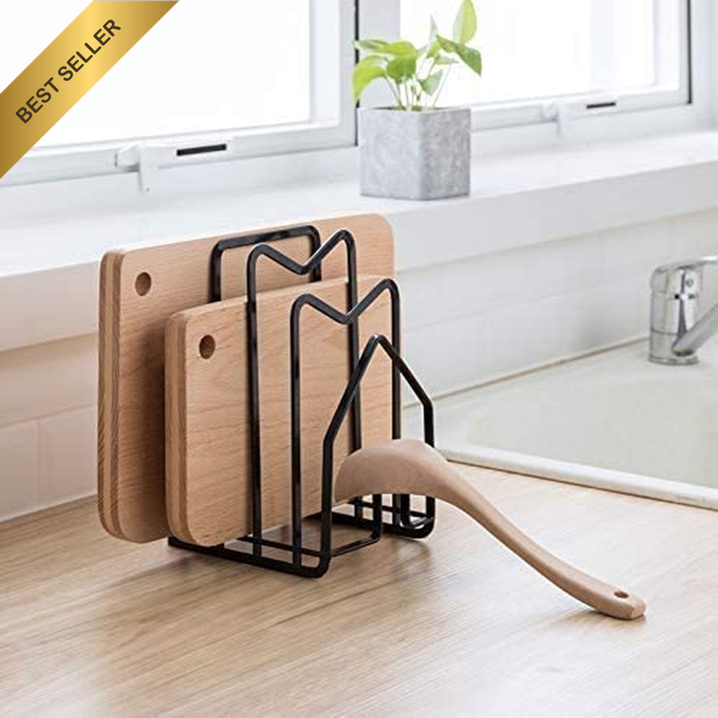 SUNFCON Cutting Board Rack Chopping Board Organizer Stand Holder Kitchen Counter