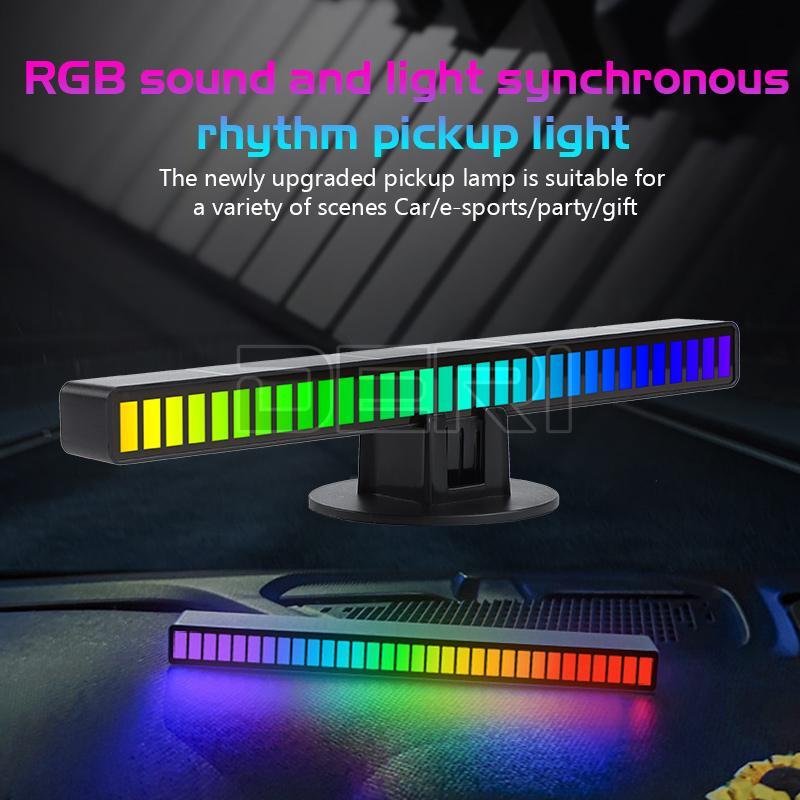 RGB LED Music Sync Sound Control Rhythm Strip Light Bar Car Home Atmosphere Lamp