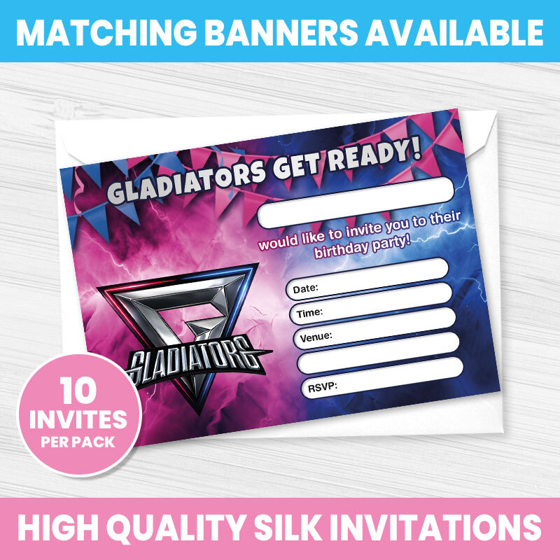 GLADIATORS PARTY INVITES BIRTHDAY PARTY INVITATIONS